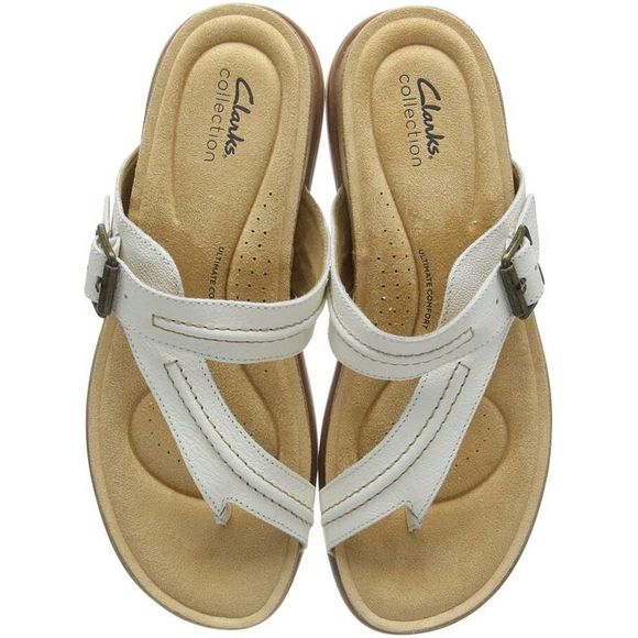 Clarks Brynn Madi Sandal | Women's WHITE | Sandals | Flat Preloved - Picture 1 of 4